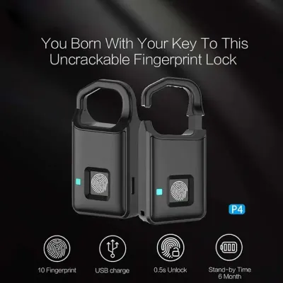 BES Safety Luggage Lock Finger Print Lock USB Charge